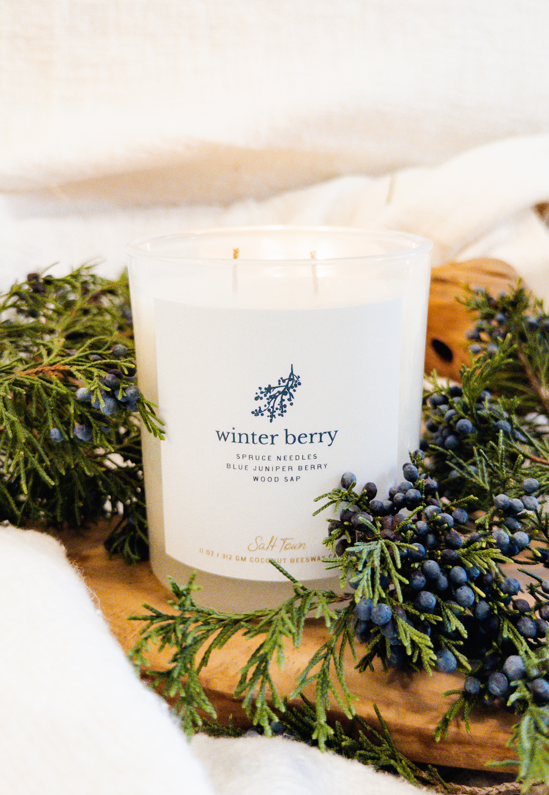 Winter Berry candle by Salt Town Trading Co.