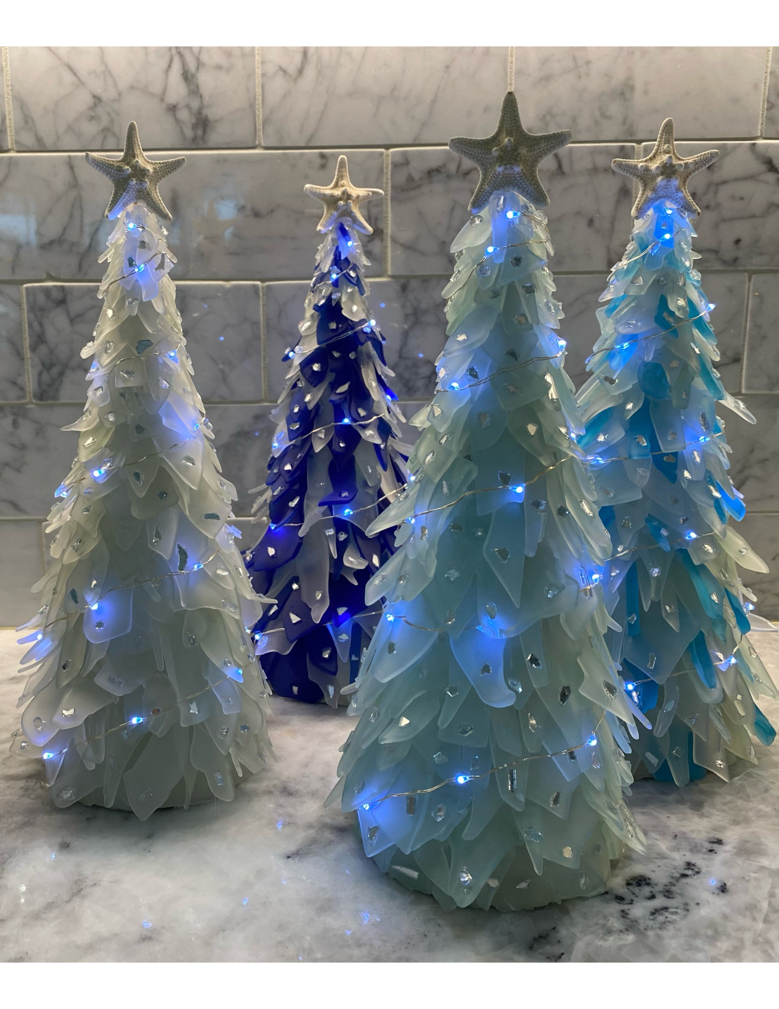 Sea glass Christmas trees by Seaside Studios